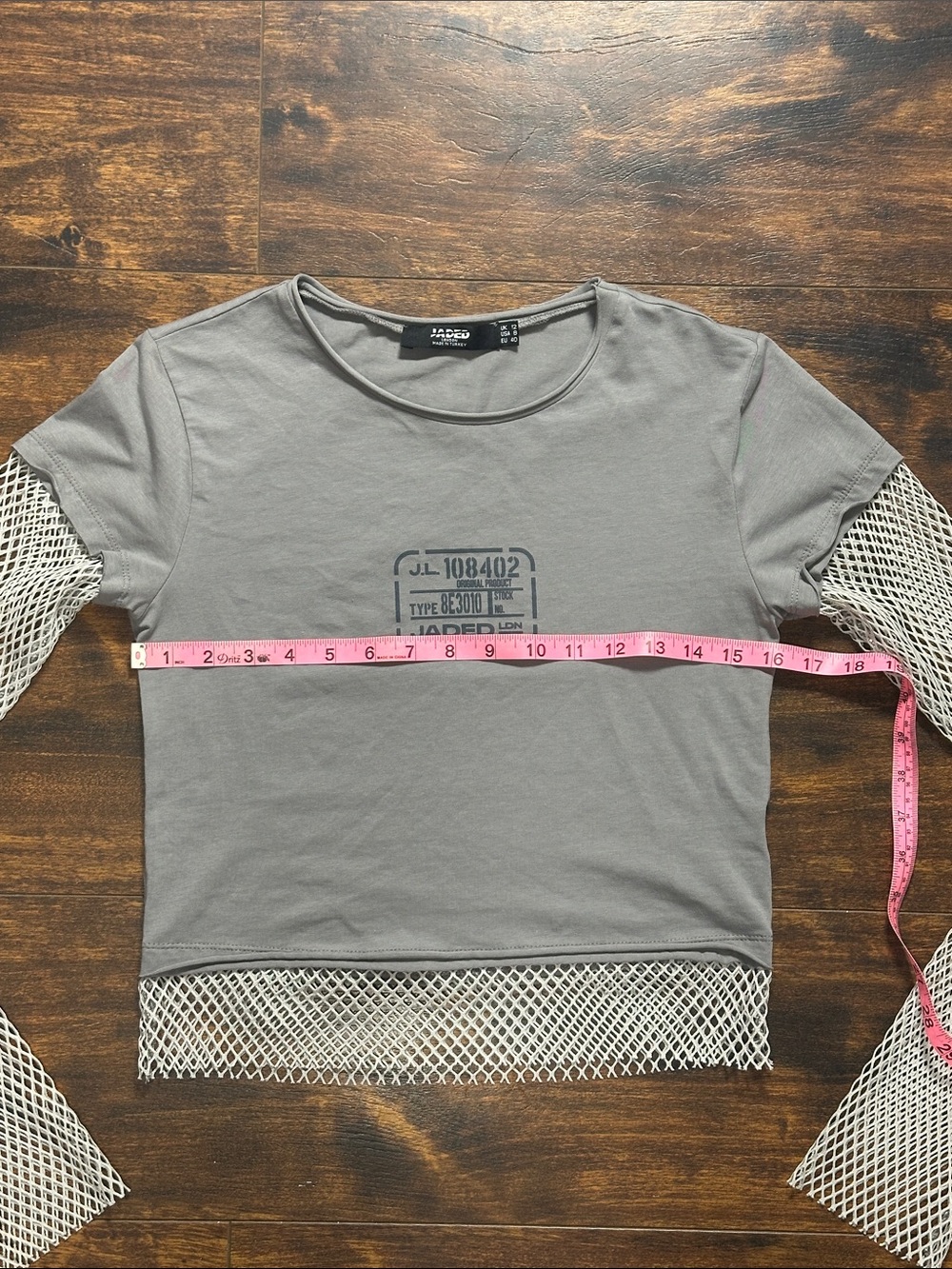 🕸️🩶 Jaded London Mesh Sleeve Crop Top Grunge 🕸️ (Size 8) - Picture 5 of 7